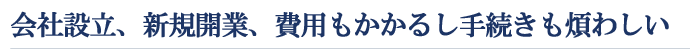 会社設立、新規開業費用もかかるし手続きも煩わしい